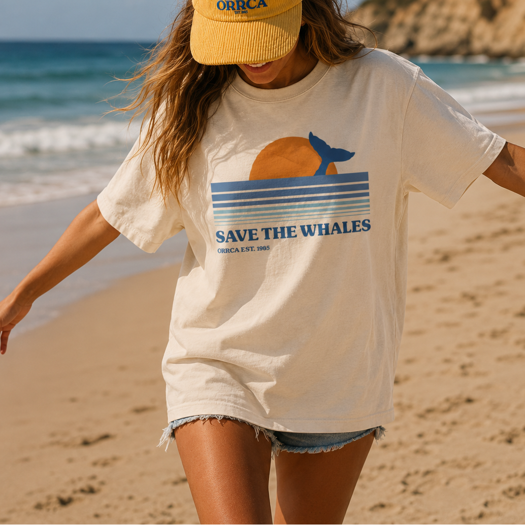 ORRCA Save The Whales Boyfriend Tee - Cream