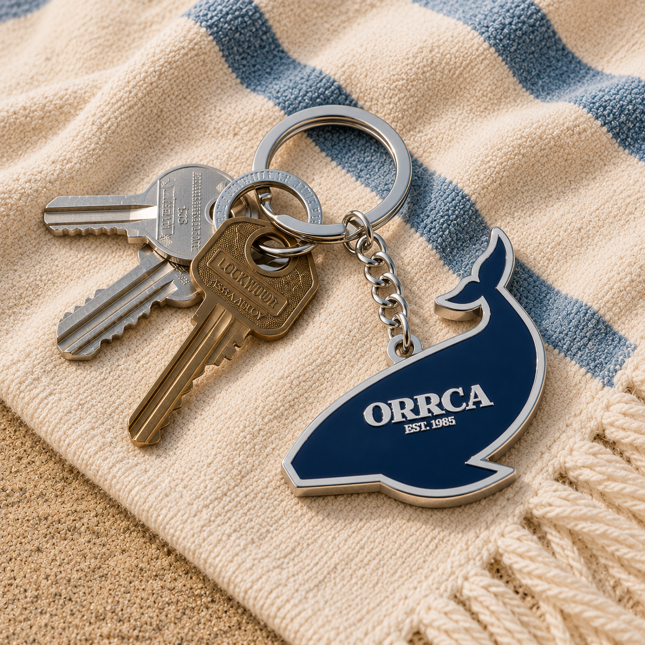 Pre-order: ORRCA Signature Whale Keyring - Silver