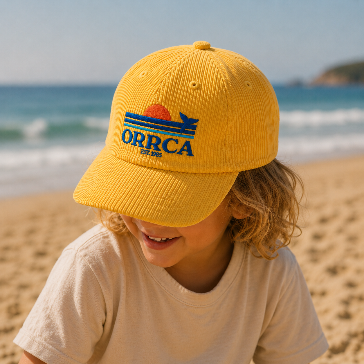 Pre-Order: ORRCA Junior Retro Corduroy Cap - Sun Yellow