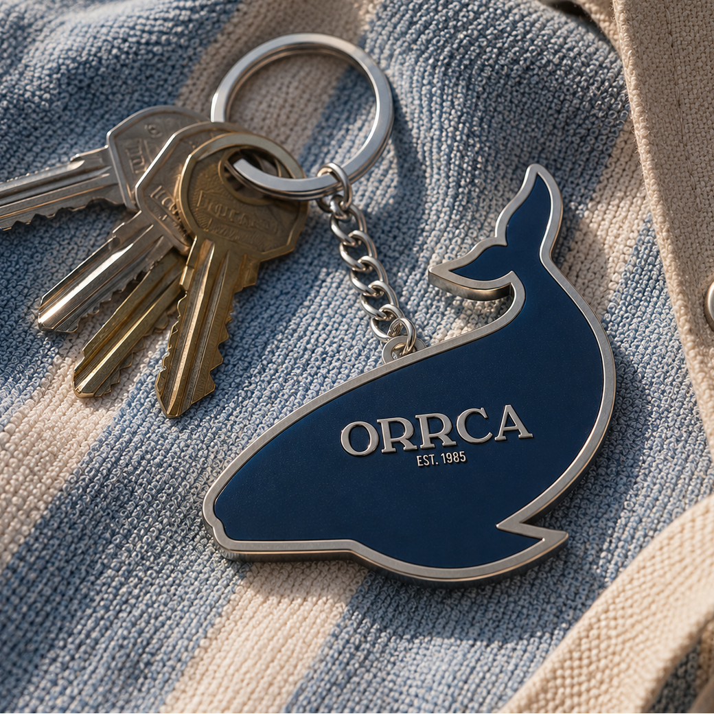 Pre-order: ORRCA Signature Whale Keyring - Silver