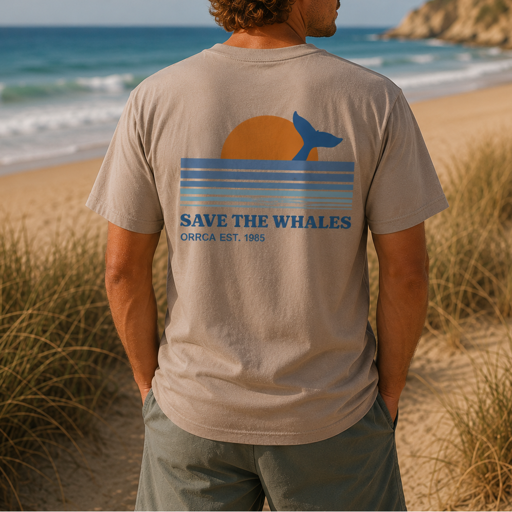 ORRCA Mens Save The Whales Tee - Mushroom
