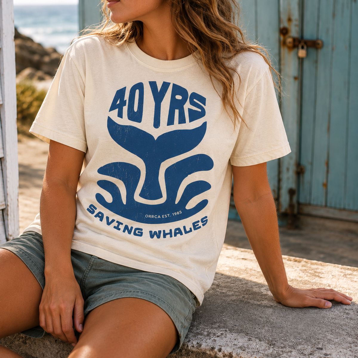 ORRCA 40th Anniversary Womens Tee - Stonewash Cream
